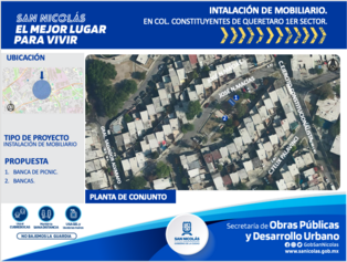 Rehabilitación de plaza, Constituyentes de Querétaro 1 Sec