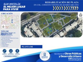 Remodelación de plaza, Constituyentes de Querétaro 4 Sec