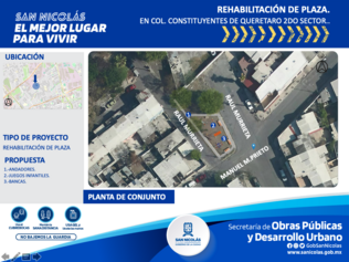 Rehabilitación de Plaza, Constituyentes de Querétaro 2 Sec.