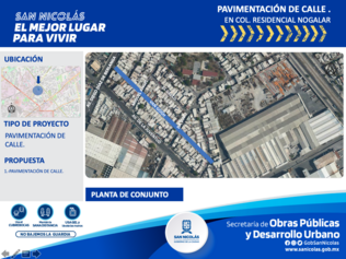 Pavimentación de calles, Residencial Nogalar.