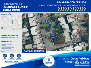 Rehabilitación de Plaza, Constituyentes de Querétaro 3 sec.