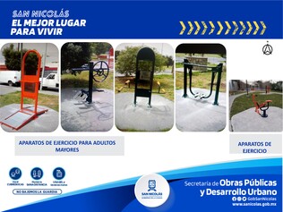 Instalación de aparatos ejercitadores en plaza, El Mirador