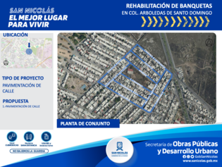Proyecto integral de rehabilitación de banquetas, Arboledas de Santo Domingo