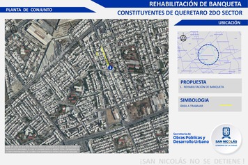 Pavimentación de banquetas y alcantarilla luz abierta