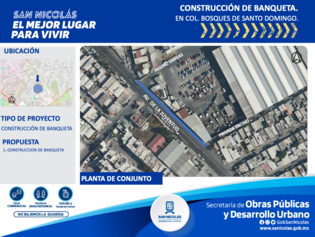 Construcción de banqueta, Bosques de Santo Domingo