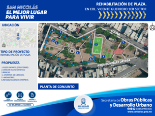 Remodelación de plaza, Vicente Guerrero/Enramada