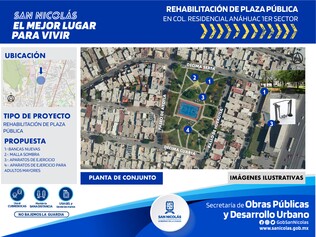 Aparatos ejercicio, bancas y malla sombra  en el Parque  