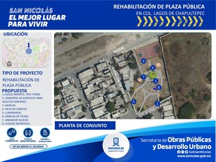 Rehabilitación de plaza, Lagos de Chapultepec