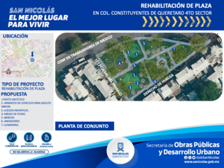 Rehabilitación de plaza, Constituyentes de Querétaro 4 Sec.