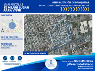 Rehabilitación de banquetas, Constituyentes de Querétaro. 1 sec.