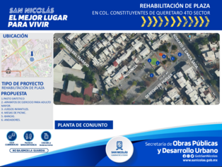 Rehabilitación de Plaza, Constituyentes de Querétaro 4 Sec