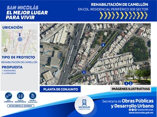 Alumbrado nuevo, camellón y banquetas centrales