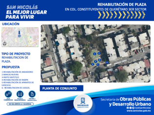 Rehabilitación de plaza, Constituyentes de Querétaro 3 Sec