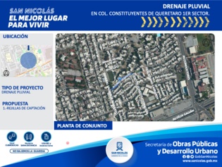 Drenaje pluvial, Constituyentes de Querétaro. 1 sec.